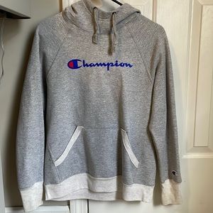 Medium, grey, Champion hoodie.